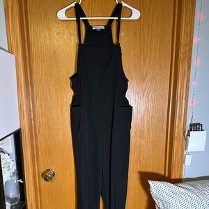 Athletic tie jumpsuit black